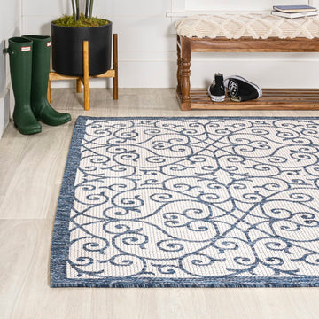 Madrid Vintage Filigree Textured Weave Indoor/outdoor Area Rug